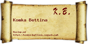 Komka Bettina névjegykártya